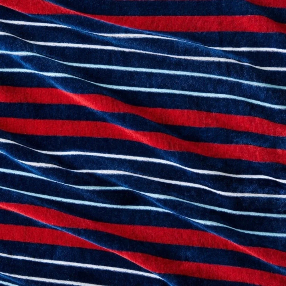 BHG 2PC Navy Clarence Stripe Anchor Beach Towels 6x3 Oversized Soft Vacation red